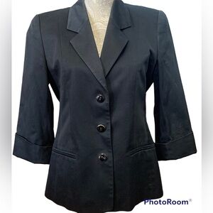 VTG LOUIS FERAUD FITTED BLACK BLAZER SIZE 6